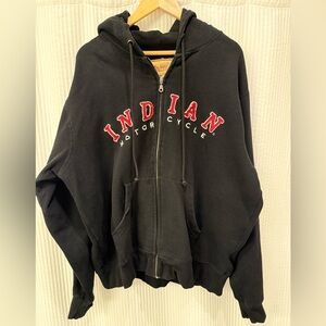 Men’s Indian Motorcycle Zip-up Hoodie, Black size XL